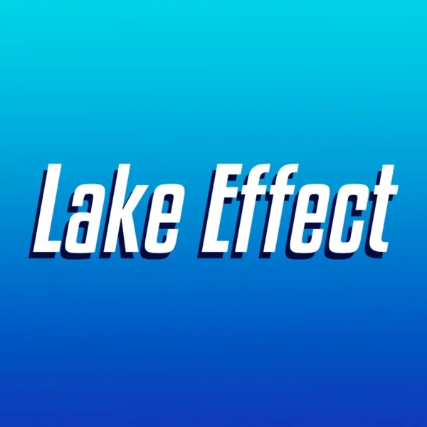 Lake effect over blue background