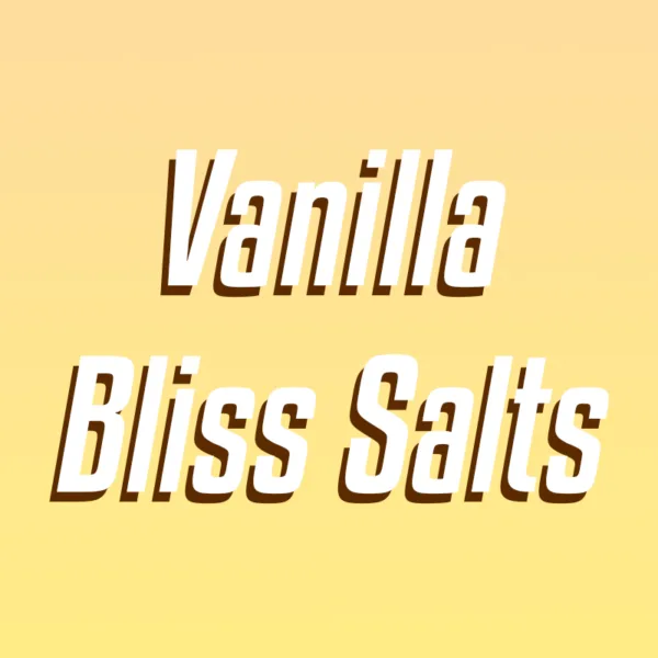 text vanilla bliss salts with yellow background